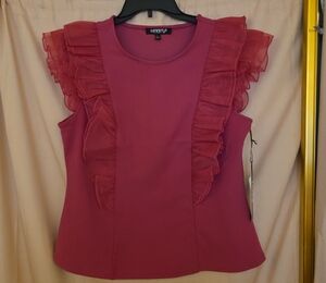 Love Women's Elegant Ruffle Blouse - Deep Pink